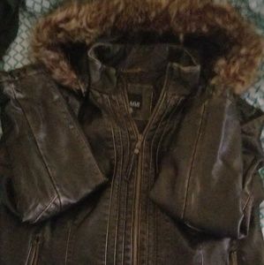 Ana Dk Brwn Hooded Medium Coat